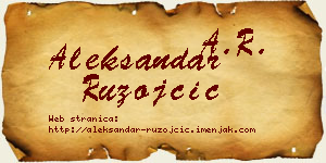 Aleksandar Ružojčić vizit kartica